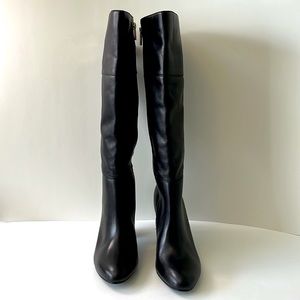Isola 'Coralie' Leather Over the Knee Block Heel Boots, Black, size 8M